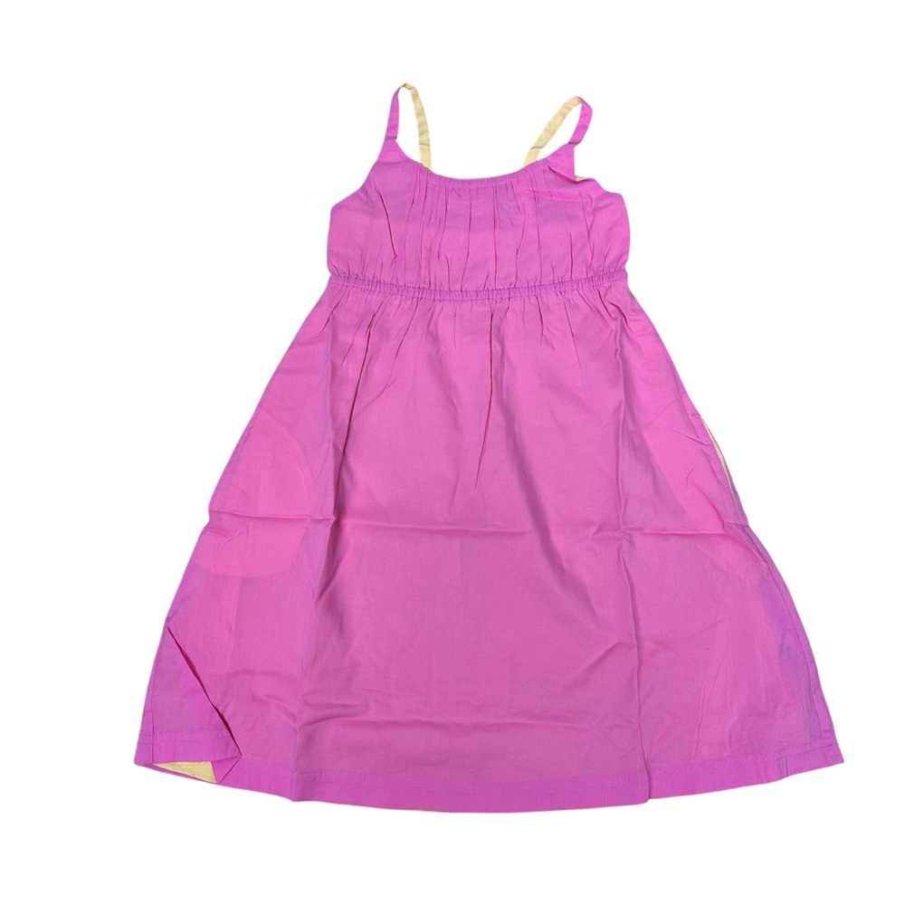 Primary Girls Pink and Yellow Reversible Pocket Sleeveless Dress NEW